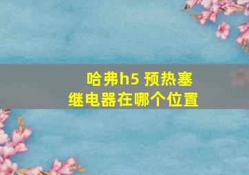 哈弗h5 预热塞继电器在哪个位置